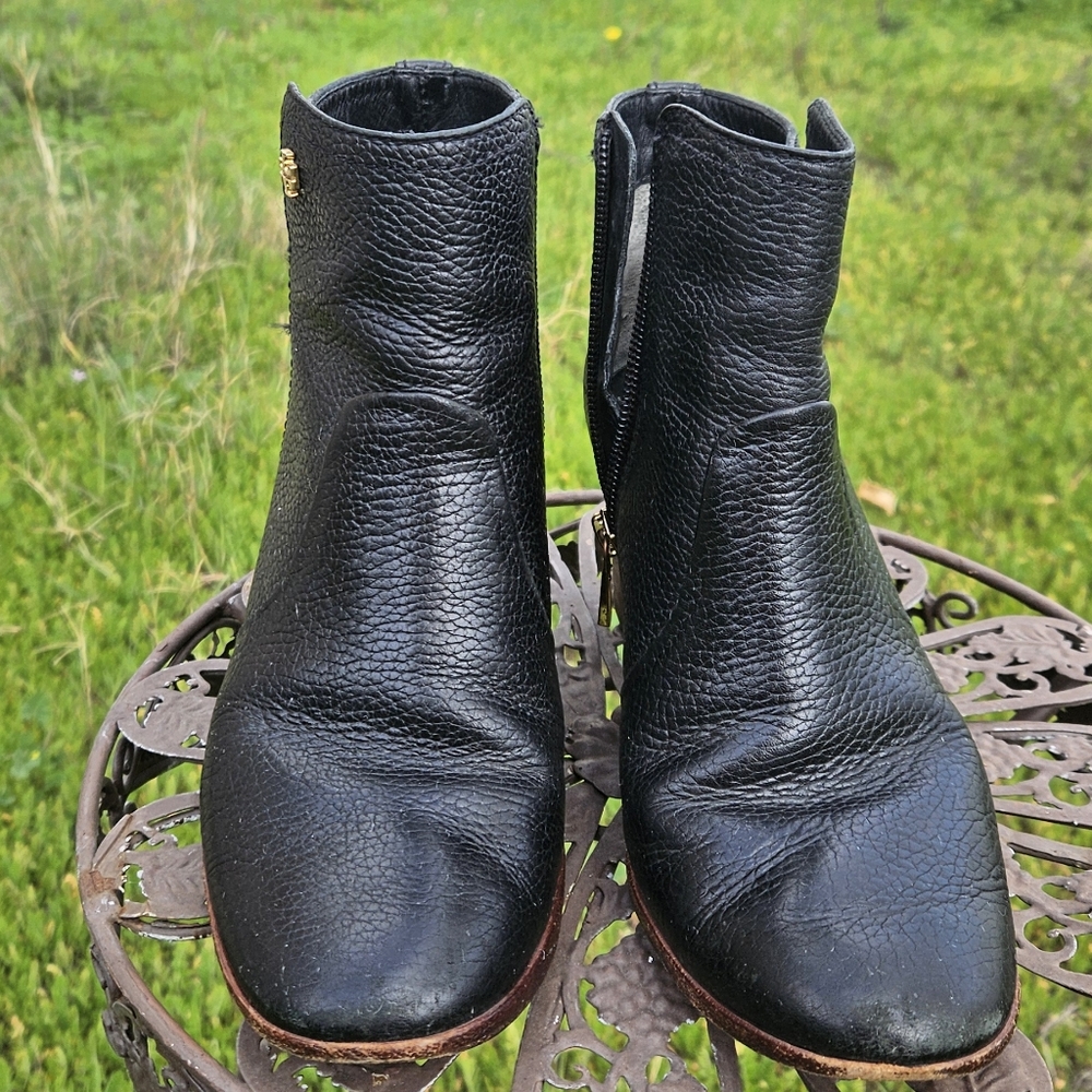 Tory Burch Black Leather Ankle Boots - Picture 2 of 7
